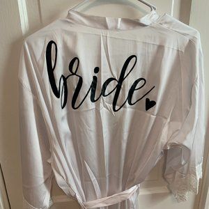 White Satin Bride Robe
